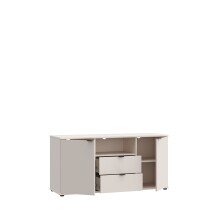 TV-Schrank >GANYMEDE< 2 Türem, 2 Schübe, sandfarbig - 129,8x63,1x41,3cm (BxHxT)