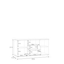 TV-Schrank >GANYMEDE< 2 Türem, 2 Schübe, sandfarbig - 129,8x63,1x41,3cm (BxHxT)
