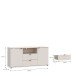 TV-Schrank >GANYMEDE< 2 Türem, 2 Schübe, sandfarbig - 129,8x63,1x41,3cm (BxHxT)