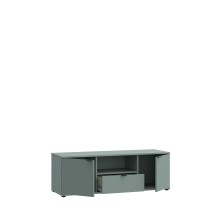 Lowboard >GANYMEDE< 2 Türen, 1 Schublade, 1 Fach, salbeifarbig - 129,8x43,9x41,3cm (BxHxT)