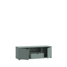 Lowboard >GANYMEDE< 2 Türen, 1 Schublade, 1 Fach, salbeifarbig - 129,8x43,9x41,3cm (BxHxT)