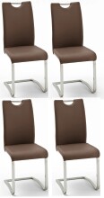 Esszimmerstuhl >Yanielle I< (4er Set) in Braun aus Metall - 43x100x57cm (BxHxT)