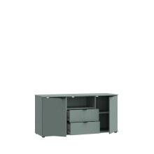 TV-Schrank >GANYMEDE< 2 Türen, 2 Schübe, 1 Fach, salbeifarbig - 129,8x63,1x41,3cm (BxHxT)