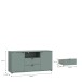 TV-Schrank >GANYMEDE< 2 Türen, 2 Schübe, 1 Fach, salbeifarbig - 129,8x63,1x41,3cm (BxHxT)