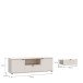 Lowboard >GANYMEDE< 2 Türen, 1 Schublade, 1 Fach, sandfarbig - 129,8x43,9x41,3cm (BxHxT)