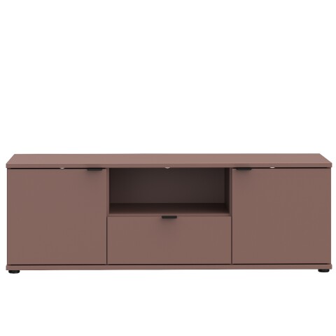 Lowboard >GANYMEDE< 2 Türen, Schublade, Fach, terrakottafarbig - 129,8x43,9x41,3cm (BxHxT)