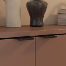 Lowboard >GANYMEDE< 2 Türen, Schublade, Fach, terrakottafarbig - 129,8x43,9x41,3cm (BxHxT)