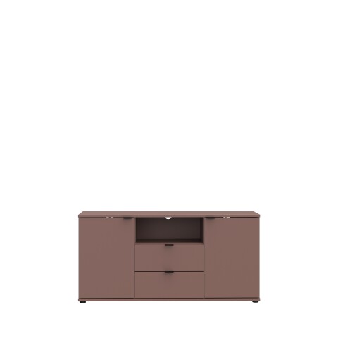 TV-Schrank >GANYMEDE< 2 Türen, 2 Schübe, Fach, terrakottafarbig - 129,8x63,1x41,3cm (BxHxT)