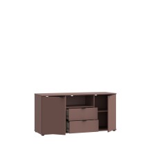 TV-Schrank >GANYMEDE< 2 Türen, 2 Schübe, Fach, terrakottafarbig - 129,8x63,1x41,3cm (BxHxT)