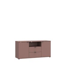 TV-Schrank >GANYMEDE< 2 Türen, 2 Schübe, Fach, terrakottafarbig - 129,8x63,1x41,3cm (BxHxT)