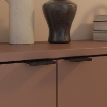 TV-Schrank >GANYMEDE< 2 Türen, 2 Schübe, Fach, terrakottafarbig - 129,8x63,1x41,3cm (BxHxT)