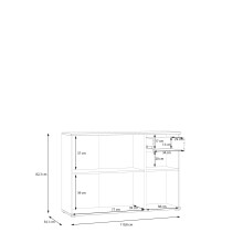 Sideboard >GANYMEDE< 3 Türen, 1 Schublade, in Salbei - 119,8x82,3x34,1cm (BxHxT)