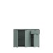 Sideboard >GANYMEDE< 3 Türen, 1 Schublade, in Salbei - 119,8x82,3x34,1cm (BxHxT)