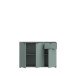 Sideboard >GANYMEDE< 3 Türen, 1 Schublade, in Salbei - 119,8x82,3x34,1cm (BxHxT)