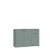 Sideboard >GANYMEDE< 3 Türen, 1 Schublade, in Salbei - 119,8x82,3x34,1cm (BxHxT)