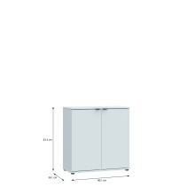 Kommode >GANYMEDE< 2 Türen, 1 Boden, in Secret grey - 80,1x82,3x34,1cm (BxHxT)
