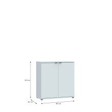 Kommode >GANYMEDE< 2 Türen, 1 Boden, in Secret grey - 80,1x82,3x34,1cm (BxHxT)