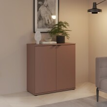 Kommode >GANYMEDE< 2 Türen, 1 Boden, terrakottafarbig - 80,1x82,3x34,1cm (BxHxT)