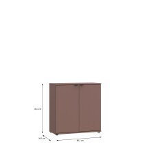 Kommode >GANYMEDE< 2 Türen, 1 Boden, terrakottafarbig - 80,1x82,3x34,1cm (BxHxT)