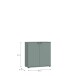 Kommode >GANYMEDE< 2 Türen, 1 Boden, in Salbei - 80,1x82,3x34,1cm (BxHxT)