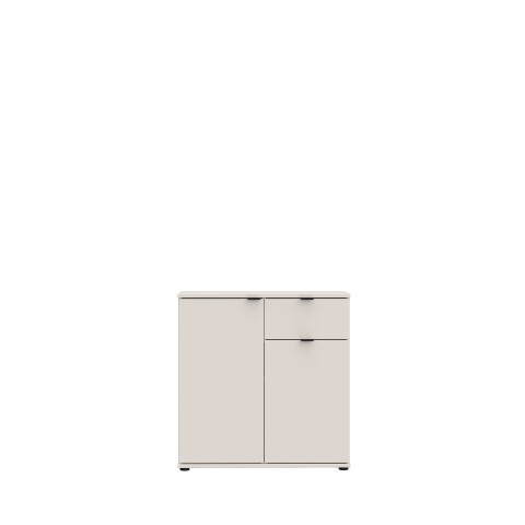 Kommode >GANYMEDE< 2 Türen, 1 Schublade, in sandfarbig - 80,1x82,3x34,1cm (BxHxT)
