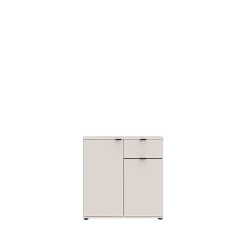 Kommode >GANYMEDE< 2 Türen, 1 Schublade, in sandfarbig - 80,1x82,3x34,1cm (BxHxT)