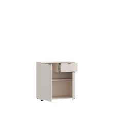 Kommode >GANYMEDE< 2 Türen, 1 Schublade, in sandfarbig - 80,1x82,3x34,1cm (BxHxT)