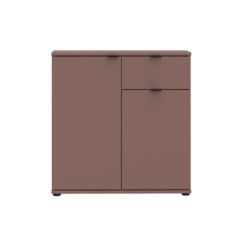 Kommode >GANYMEDE< 2 Türen, 1 Schublade, in terrakottafarbig - 80,1x82,3x34,1cm (BxHxT)