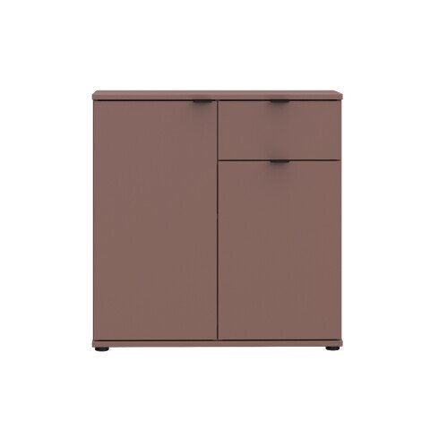 Kommode >GANYMEDE< 2 Türen, 1 Schublade, in terrakottafarbig - 80,1x82,3x34,1cm (BxHxT)