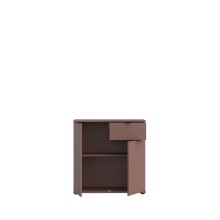 Kommode >GANYMEDE< 2 Türen, 1 Schublade, in terrakottafarbig - 80,1x82,3x34,1cm (BxHxT)