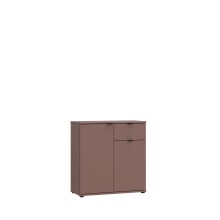 Kommode >GANYMEDE< 2 Türen, 1 Schublade, in terrakottafarbig - 80,1x82,3x34,1cm (BxHxT)