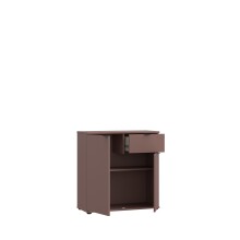 Kommode >GANYMEDE< 2 Türen, 1 Schublade, in terrakottafarbig - 80,1x82,3x34,1cm (BxHxT)