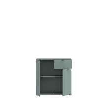 Kommode >GANYMEDE< 2 Türen, 1 Schublade, in Salbei - 80,1x82,3x34,1cm (BxHxT)