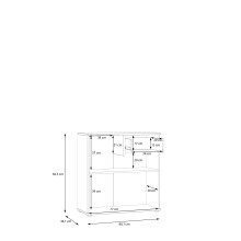 Kommode >GANYMEDE< 2 Türen, 1 Schublade, in Salbei - 80,1x82,3x34,1cm (BxHxT)