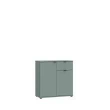 Kommode >GANYMEDE< 2 Türen, 1 Schublade, in Salbei - 80,1x82,3x34,1cm (BxHxT)