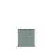 Kommode >GANYMEDE< 2 Türen, 1 Schublade, in Salbei - 80,1x82,3x34,1cm (BxHxT)