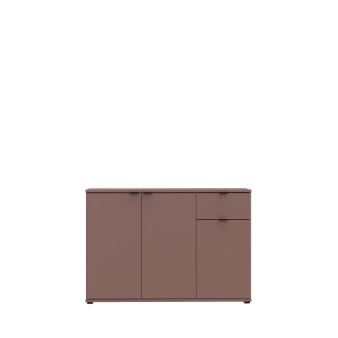 Sideboard >GANYMEDE< 3 Türen, 1 Schublade, in terrakottafarbig - 119,8x82,3x34,1cm (BxHxT)