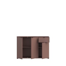 Sideboard >GANYMEDE< 3 Türen, 1 Schublade, in terrakottafarbig - 119,8x82,3x34,1cm (BxHxT)