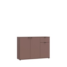 Sideboard >GANYMEDE< 3 Türen, 1 Schublade, in terrakottafarbig - 119,8x82,3x34,1cm (BxHxT)