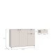 Sideboard >GANYMEDE< 3 Türen, 1 Schublade, in sandfarbig - 119,8x82,3x34,1cm (BxHxT)