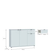 Sideboard >GANYMEDE< 2 Türen, 1 Schublade, in Secret grey - 119,8x82,3x34,1cm (BxHxT)