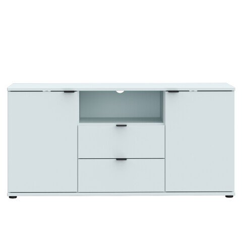 TV-Schrank >GANYMEDE< 2 Türen, 2 Schubladen, in Secret grey - 129,8x63,1x41,3cm (BxHxT)