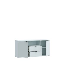 TV-Schrank >GANYMEDE< 2 Türen, 2 Schubladen, in Secret grey - 129,8x63,1x41,3cm (BxHxT)