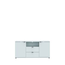 TV-Schrank >GANYMEDE< 2 Türen, 2 Schubladen, in Secret grey - 129,8x63,1x41,3cm (BxHxT)