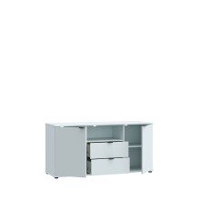 TV-Schrank >GANYMEDE< 2 Türen, 2 Schubladen, in Secret grey - 129,8x63,1x41,3cm (BxHxT)