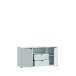 TV-Schrank >GANYMEDE< 2 Türen, 2 Schubladen, in Secret grey - 129,8x63,1x41,3cm (BxHxT)