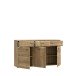 Sideboard >AKINORI< 3 Schübe, 2 Türen, Mauvella Eiche Dekor - 149,8x85,6x41,8cm (BxHxT)