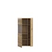 Stauraumvitrine >AKINORI< 2 Türen, in Mauvella Eiche Dekor - 75,1x140x41,8cm (BxHxT)