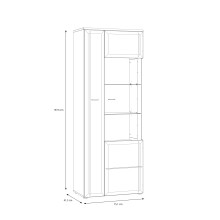 Stauraumvitrine >AKINORI< 2 Türen, Mauvella Eiche Dekor - 75,1x197,6x41,8cm (BxHxT)