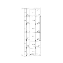 Stauraumvitrine >AKINORI< 2 Türen, Mauvella Eiche Dekor - 75,1x197,6x41,8cm (BxHxT)